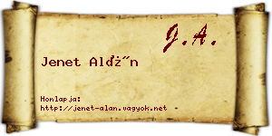 Jenet Alán névjegykártya
